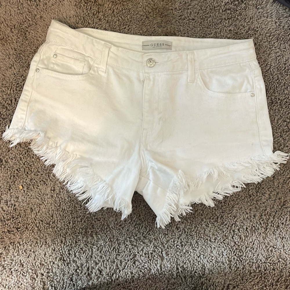 Guess white cut off style shorts size 28